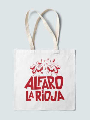 Bolsa algodon cigueñas bailonas rojas